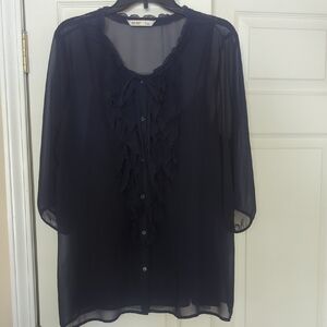 Sheer Navy Blue Blouse